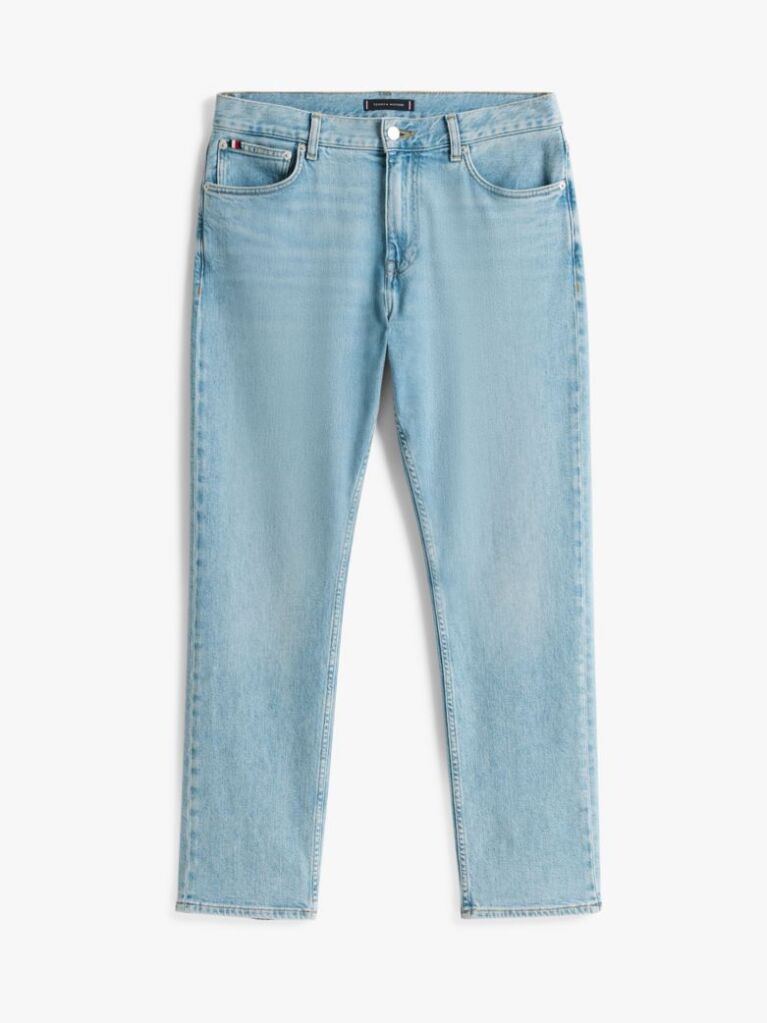 Blue Faded Regular Straight Leg Jeans  Men