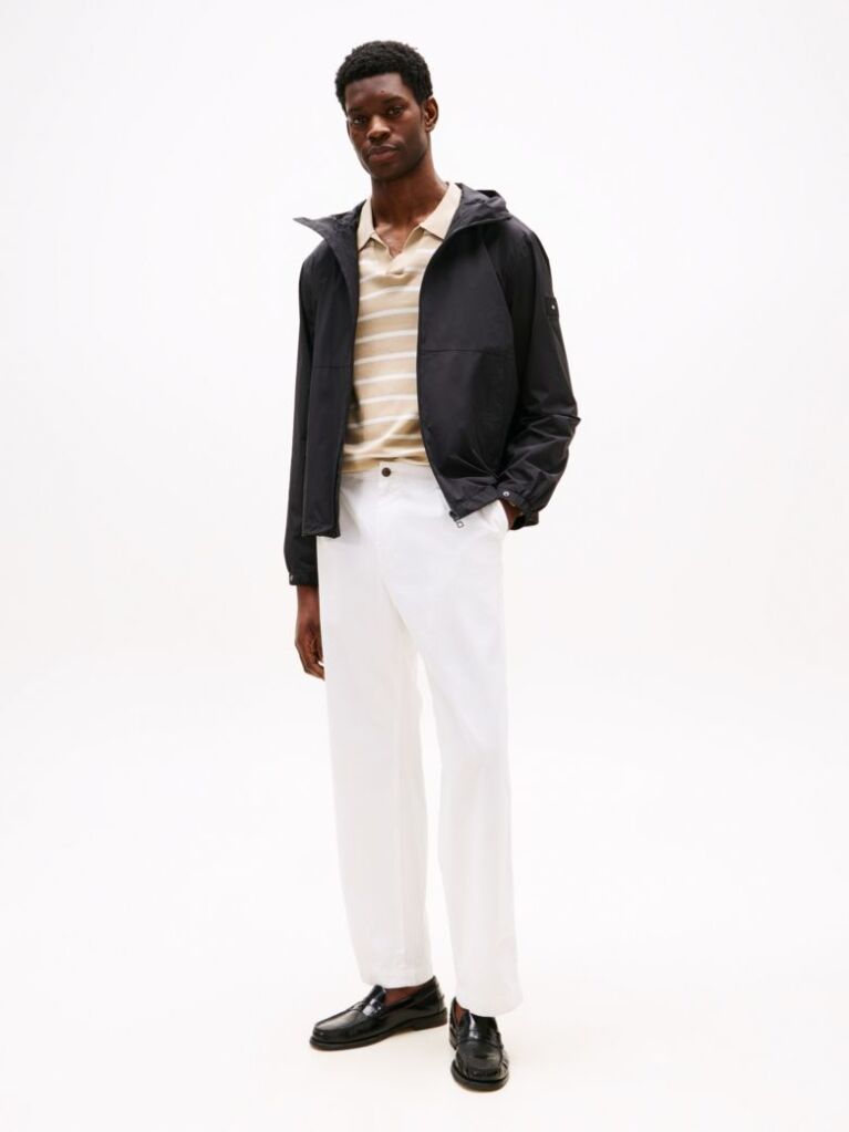 Black Logo Patch Hooded Jacket  Men