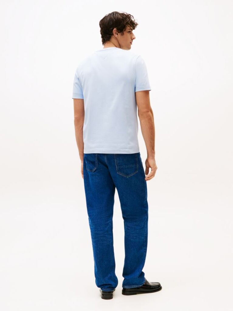 Blue Contrast TH Monogram Embroidery T-Shirt  Men