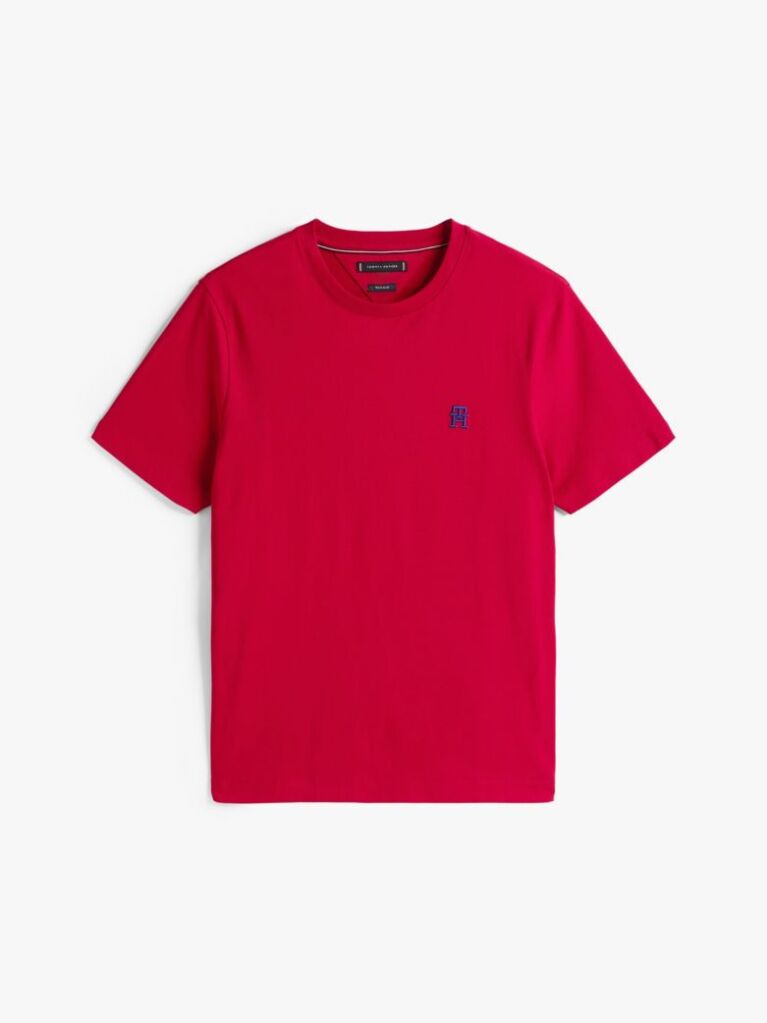 Red Contrast TH Monogram Embroidery T-Shirt  Men