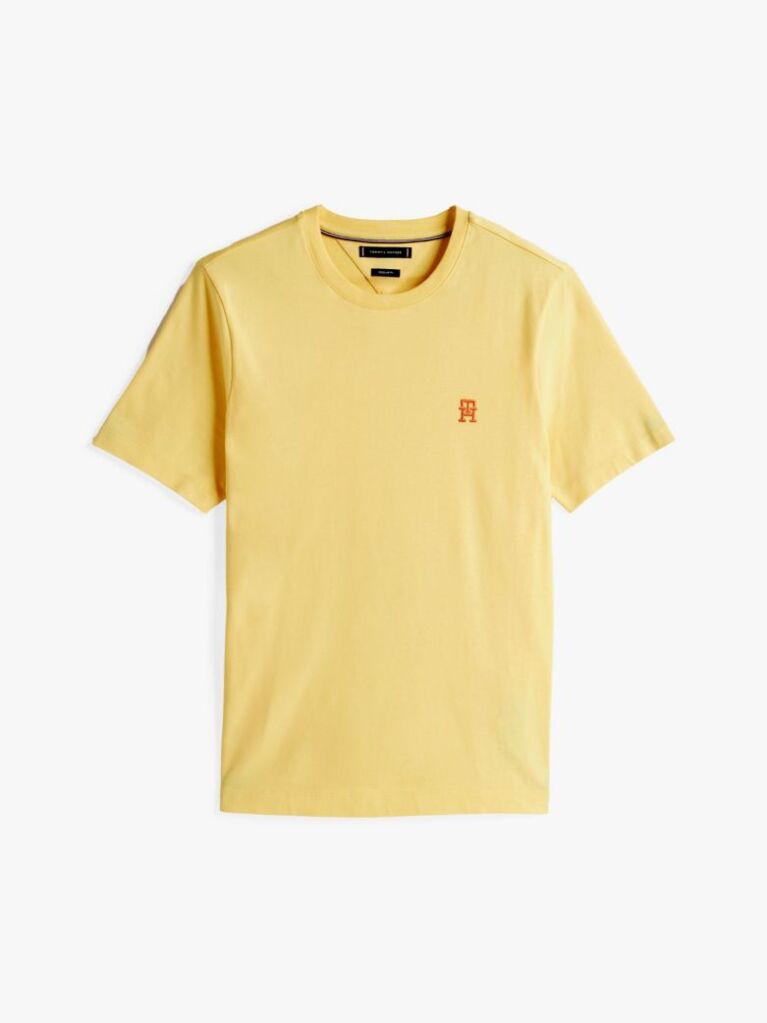 Yellow Contrast TH Monogram Embroidery T-Shirt  Men