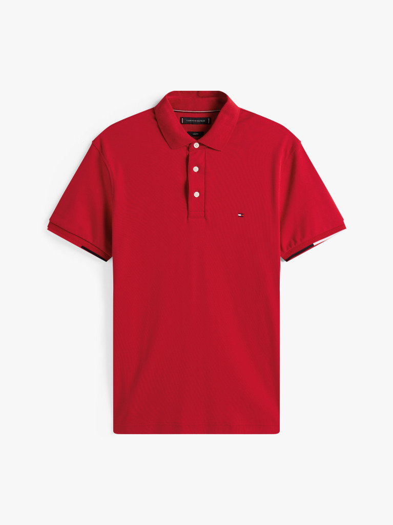 Red Slim Fit Signature Polo Shirt  Men