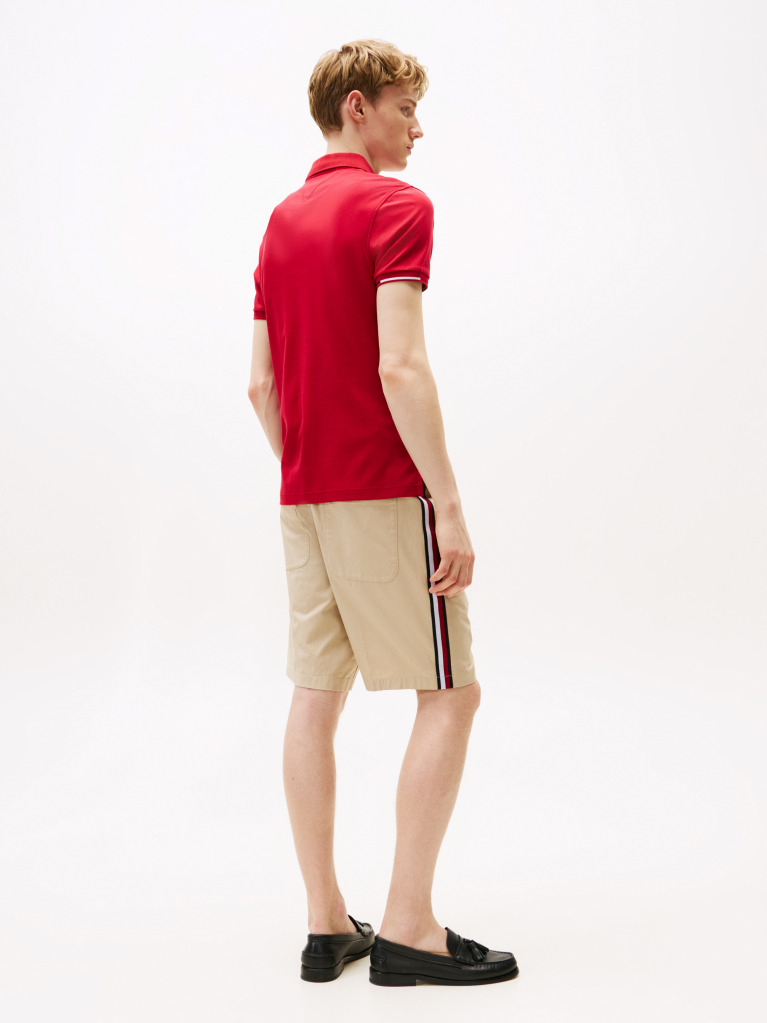 Red Slim Fit Signature Polo Shirt  Men