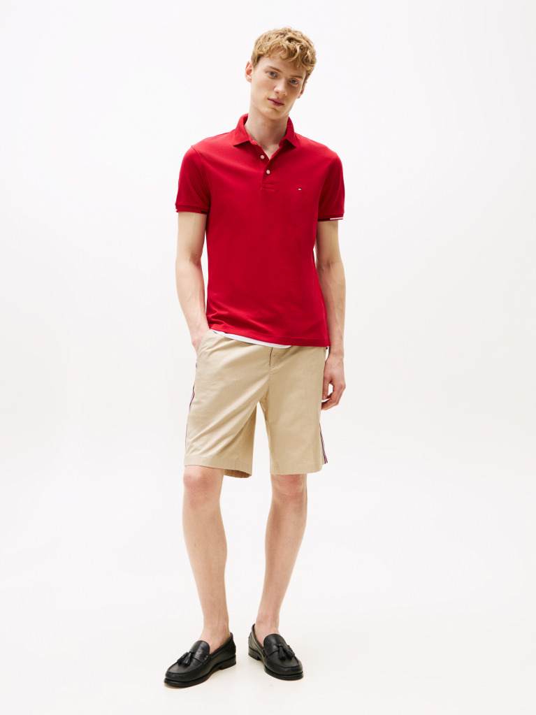 Red Slim Fit Signature Polo Shirt  Men