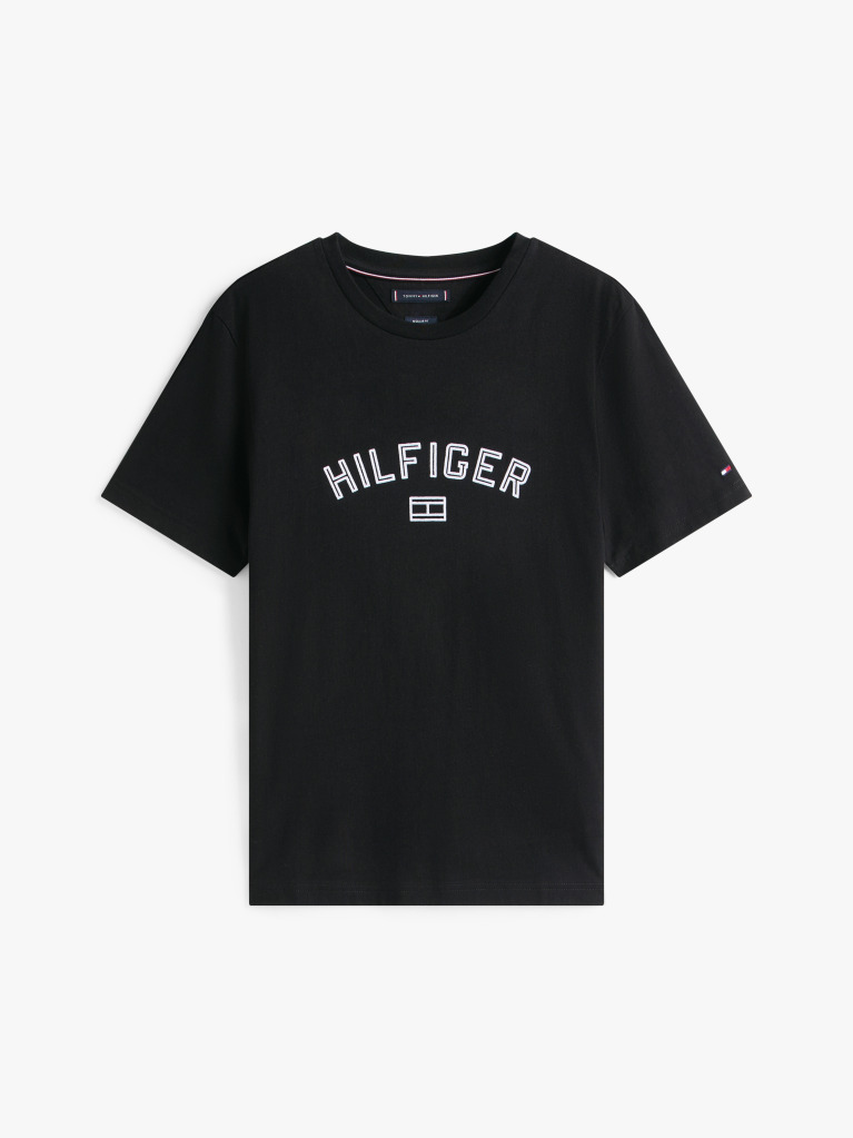 Black Hilfiger Flock Tee  Men