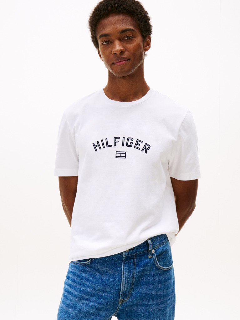 White Hilfiger Flock Tee  Men