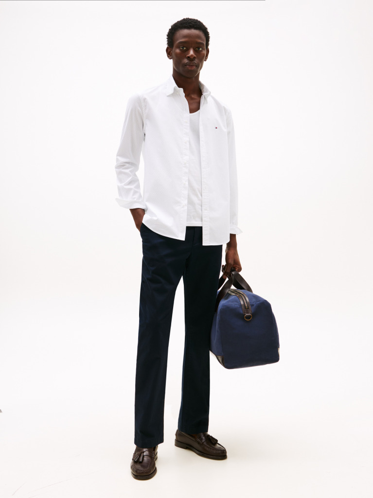 Multi Flex Poplin Fake Solid Shirt  Men