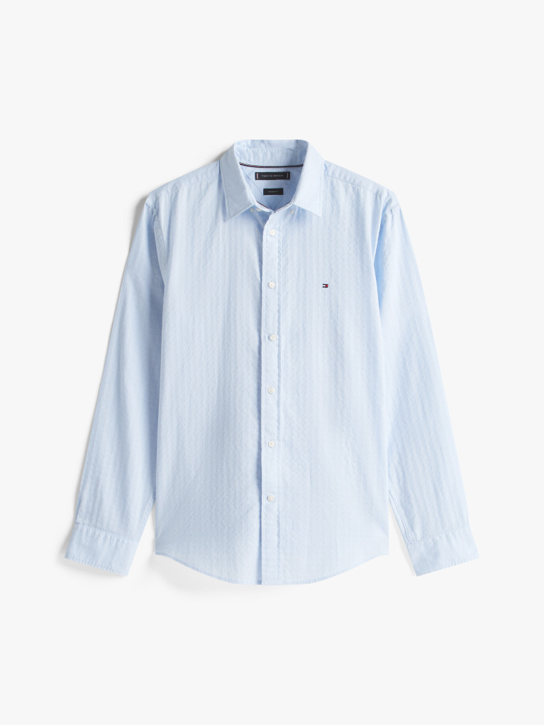 Blue Regular Fit Dobby Shirt  Men