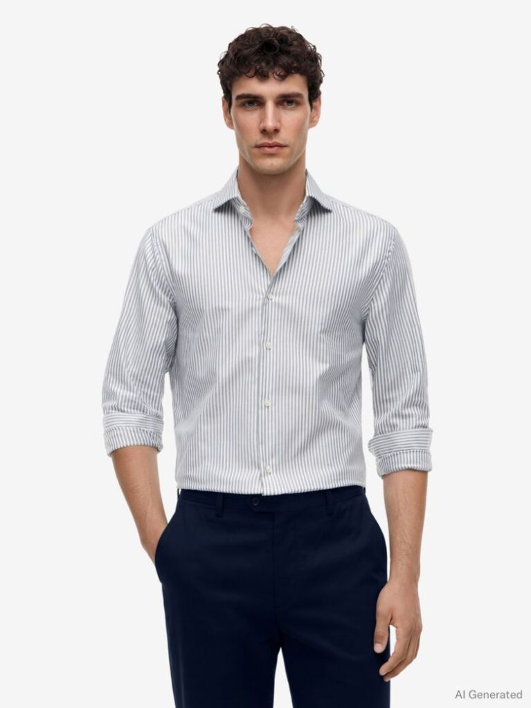 Multi Smart Casual Slim Fit Oxford Shirt  Men
