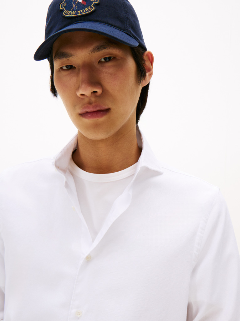 White Smart Casual Slim Fit Oxford Shirt  Men