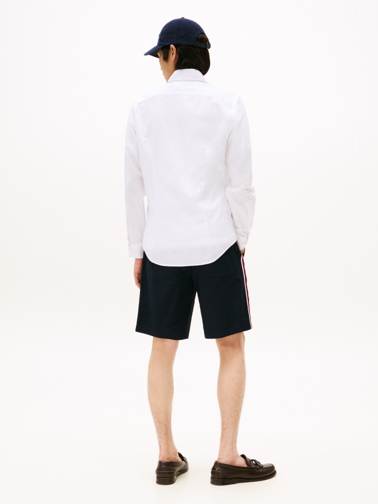 White Smart Casual Slim Fit Oxford Shirt  Men