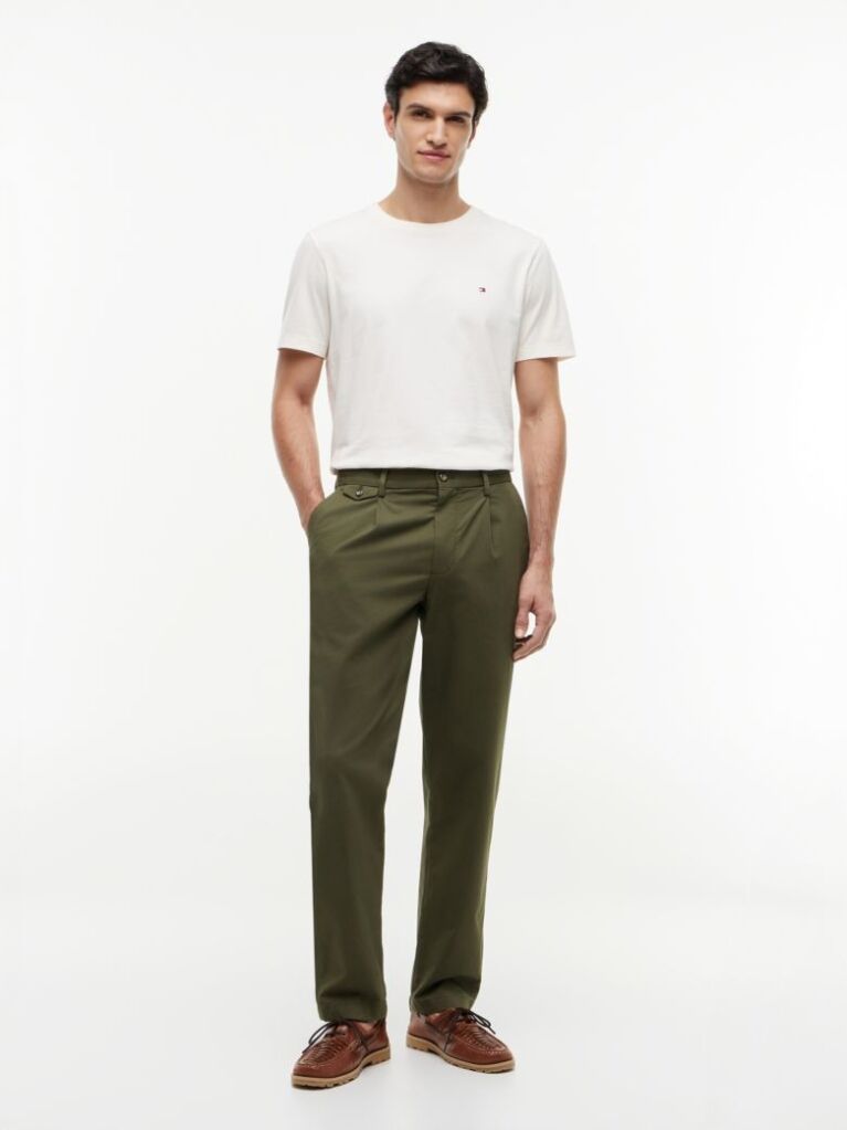 Beige Flag Embroidery T-Shirt  Men