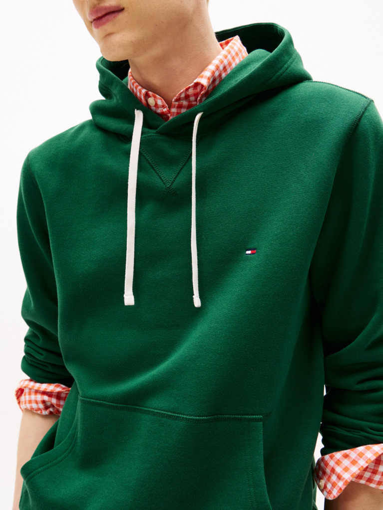 Green Flag Embroidery Fleece Hoody  Men