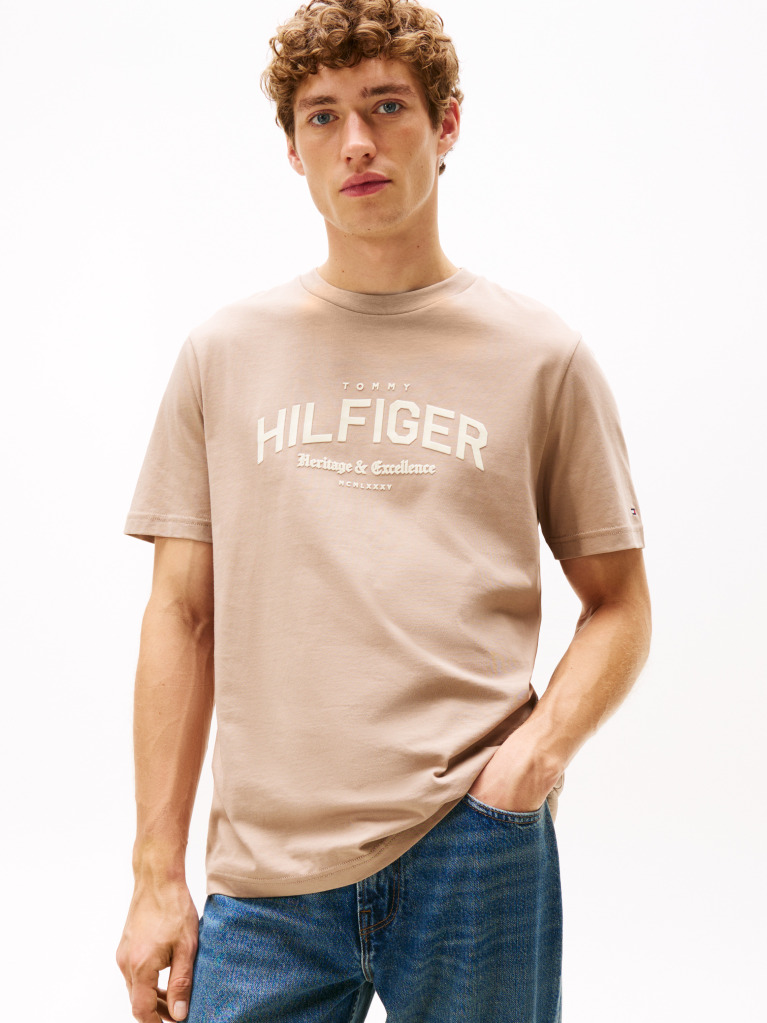 Beige Hilfiger Monotype T-Shirt  Men