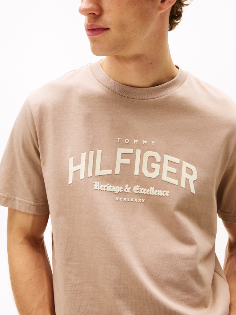 Beige Hilfiger Monotype T-Shirt  Men