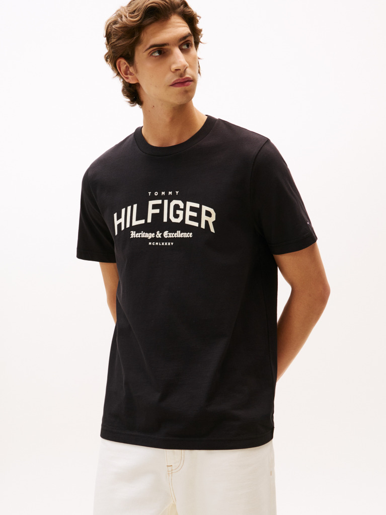 Black Hilfiger Monotype T-Shirt  Men
