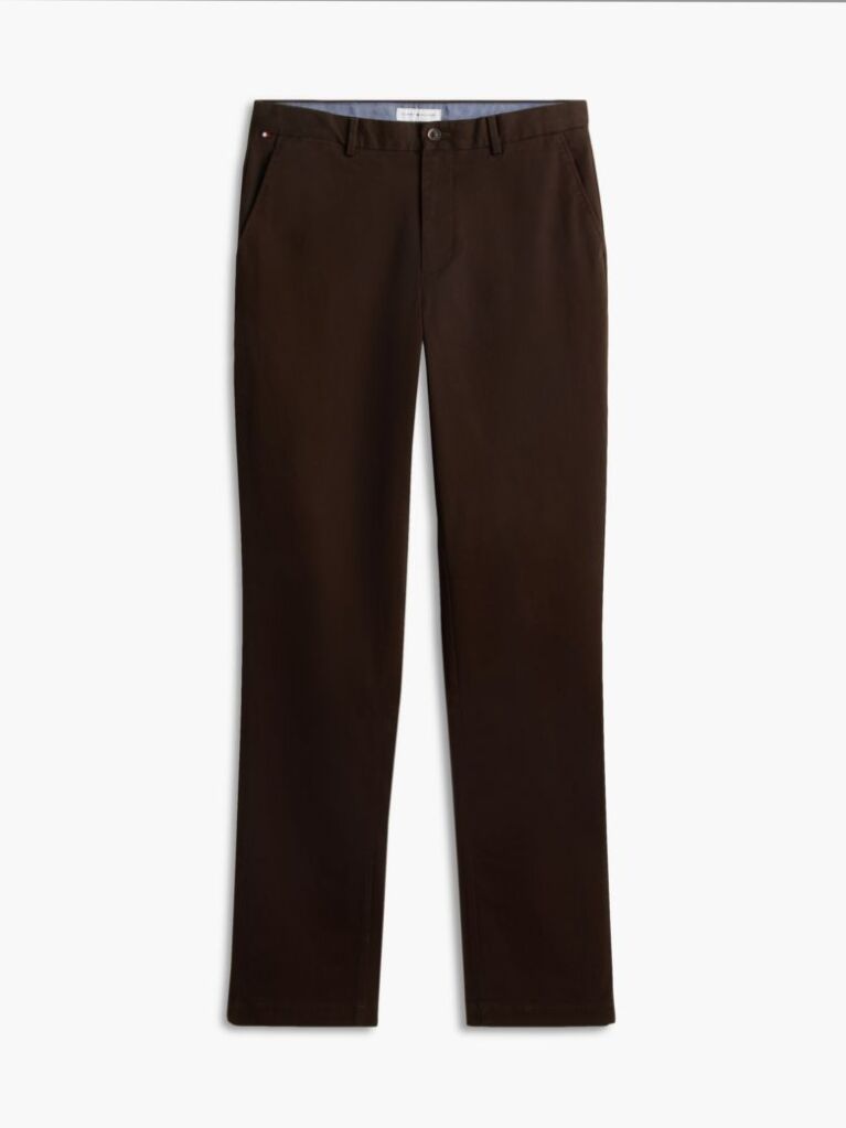 Brown Denton Straight Twill Chinos  Men