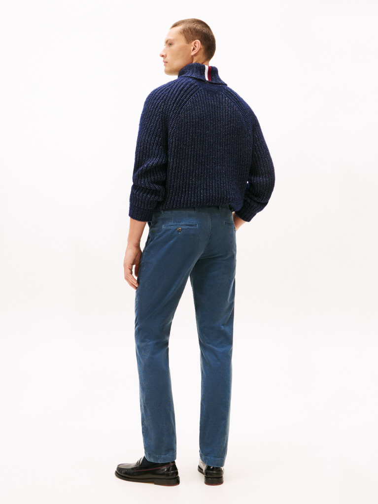 Blue Denton Straight Corduroy Chinos  Men