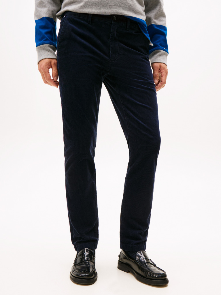Blue Denton Straight Corduroy Chinos  Men
