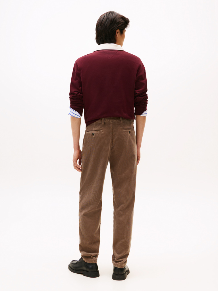 Brown Harlem Pleated Tapered Corduroy Chinos  Men