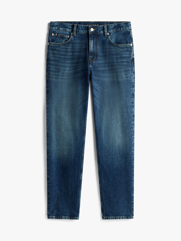 Blue Denton Whiskered Straight Jeans  Men