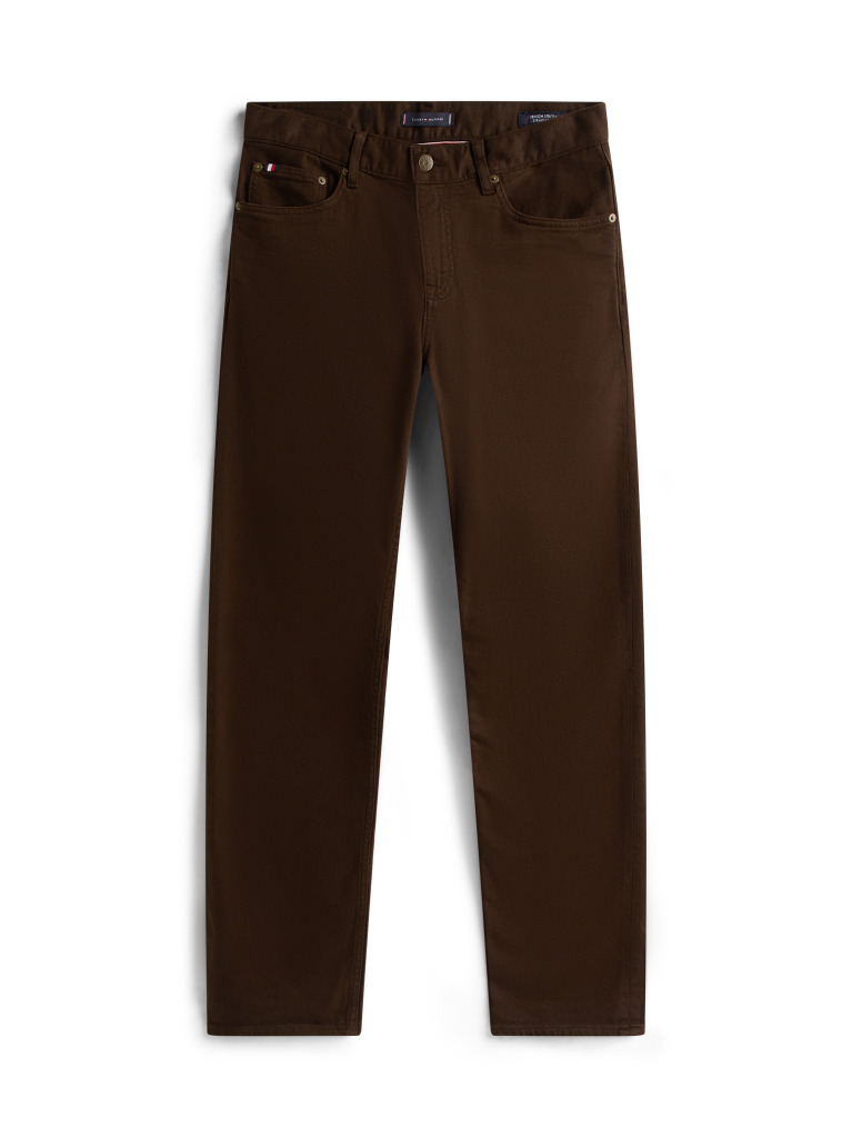 Brown Denton Washed Straight Jeans  Men
