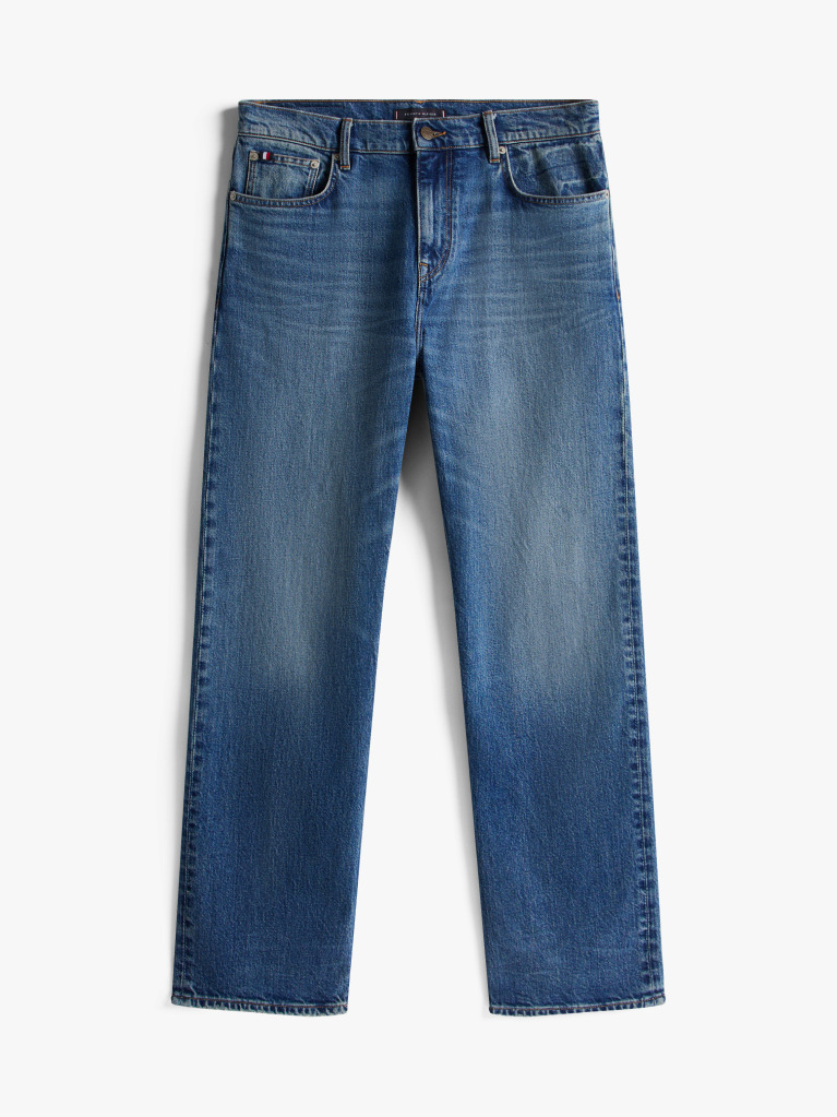 Blue Relaxed Straight Leg Jeans  Men