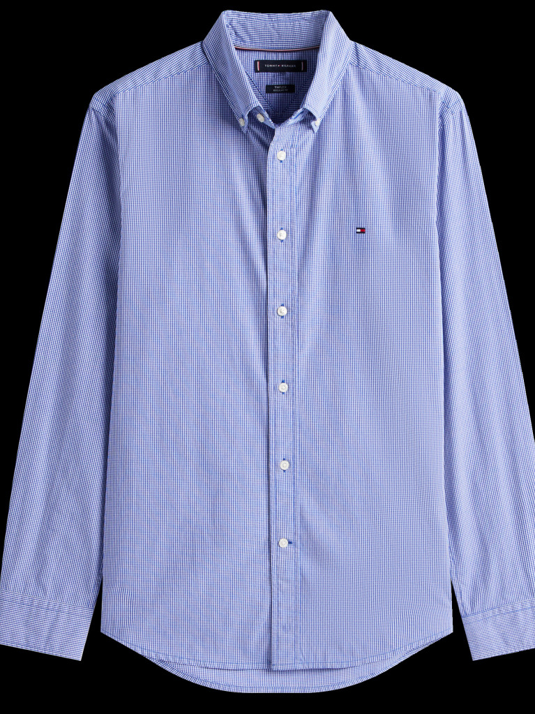 Blue TH Flex Regular Fit Gingham Shirt  Men