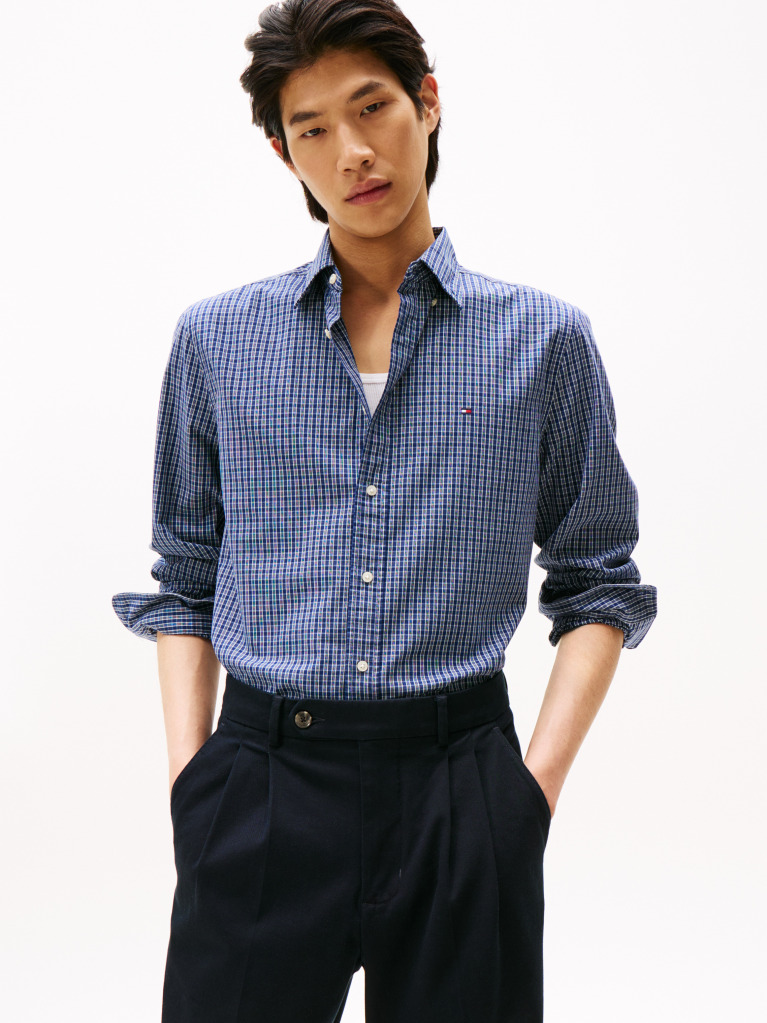 Multi TH Flex Regular Fit Tartan Shirt  Men