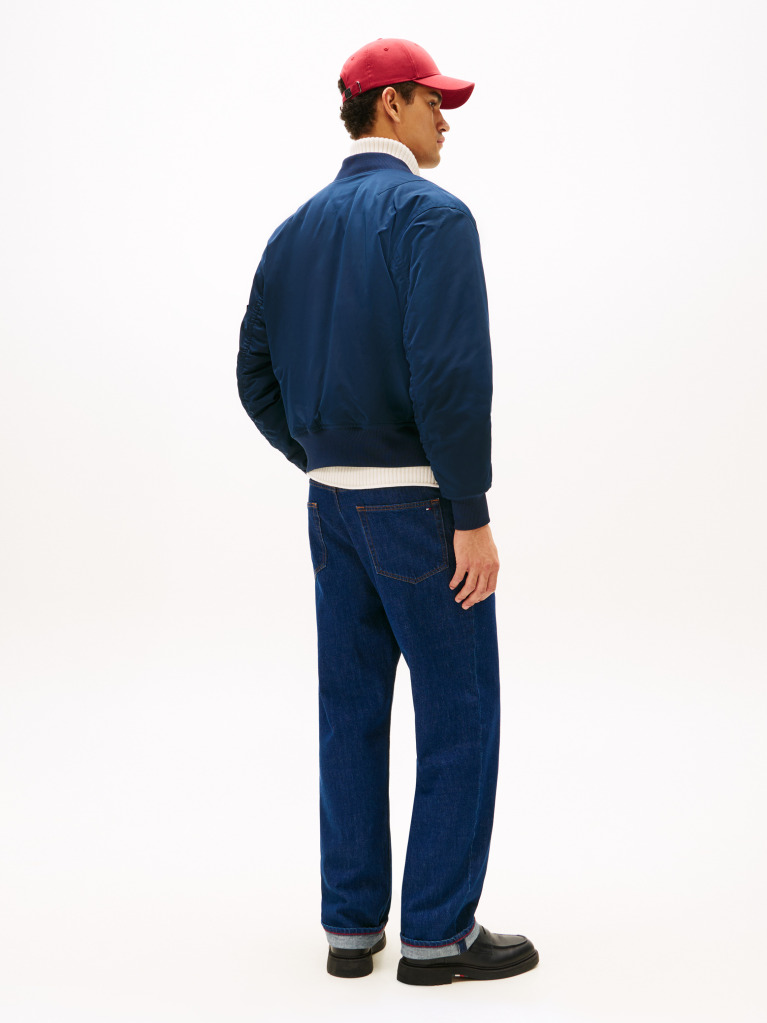 Blue Water Repellent Relaxed Bomber Jacket  Men
