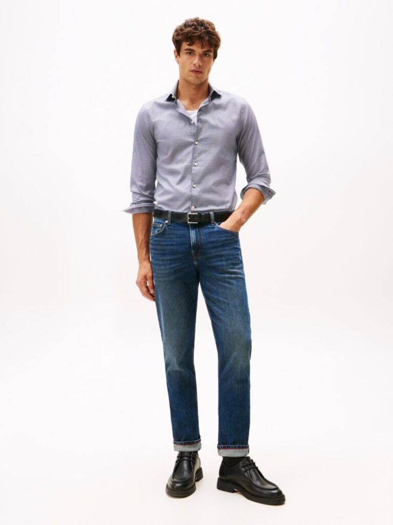 Multi Smart Casual Slim Fit Check Dobby Shirt  Men