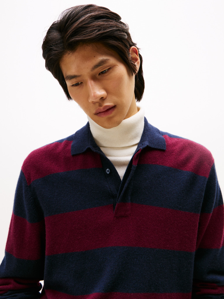 Multi Smart Casual Rugby Shirt With Cashmere  Men