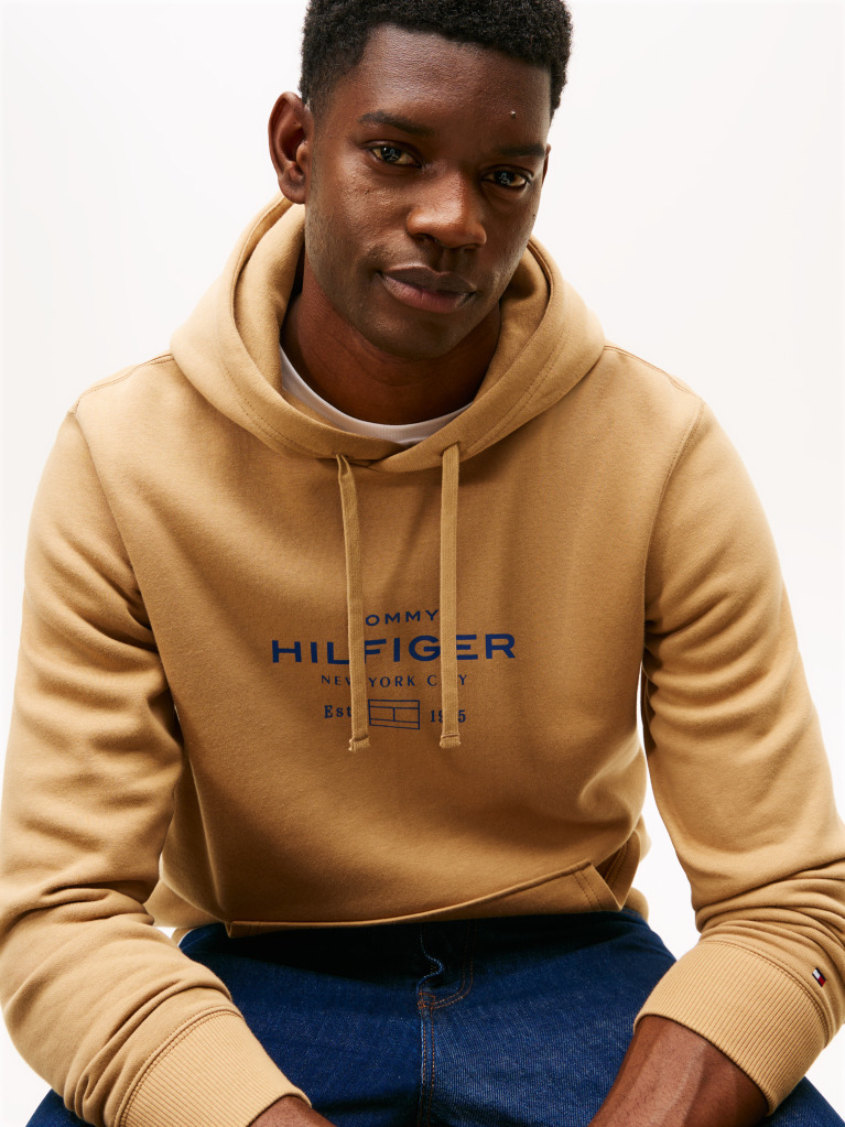 Brown Oval Graphic Hoodie  Men