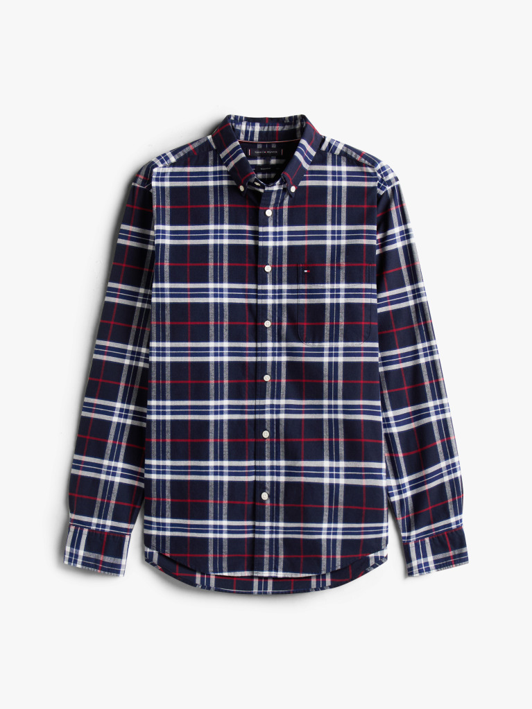 Multi Regular Fit Brushed Oxford Check Shirt  Men