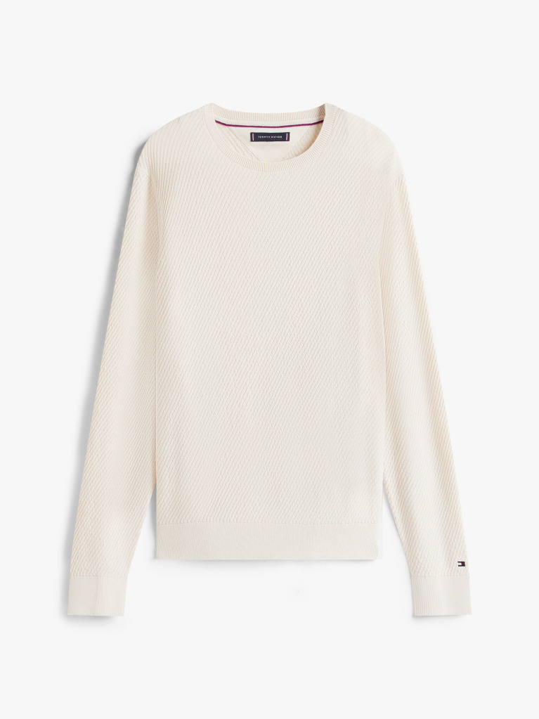Beige Smart Casual Thermoregulating Rib-Knit Jumper  Men