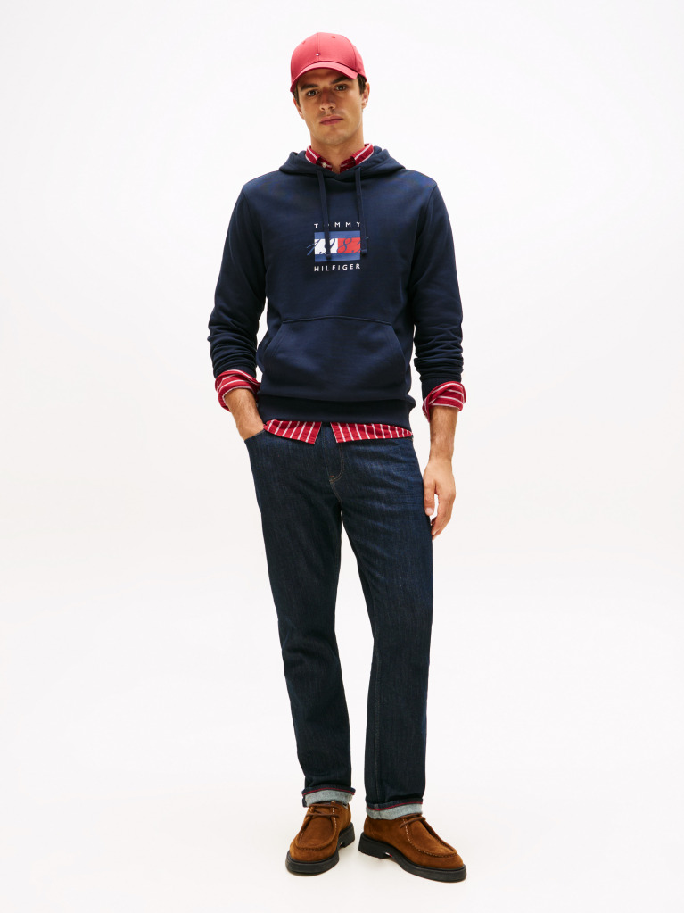 Blue Flag Graphic Drawstring Hoody  Men