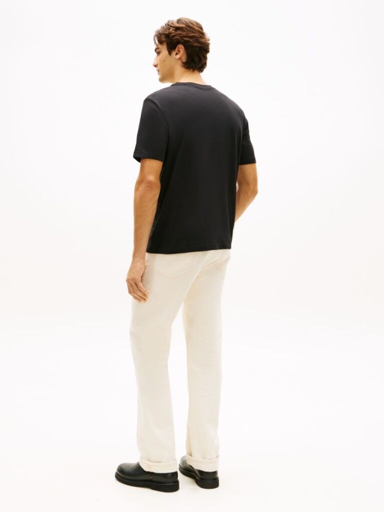 Black Logo Graphic Jersey Crew Neck T-Shirt  Men