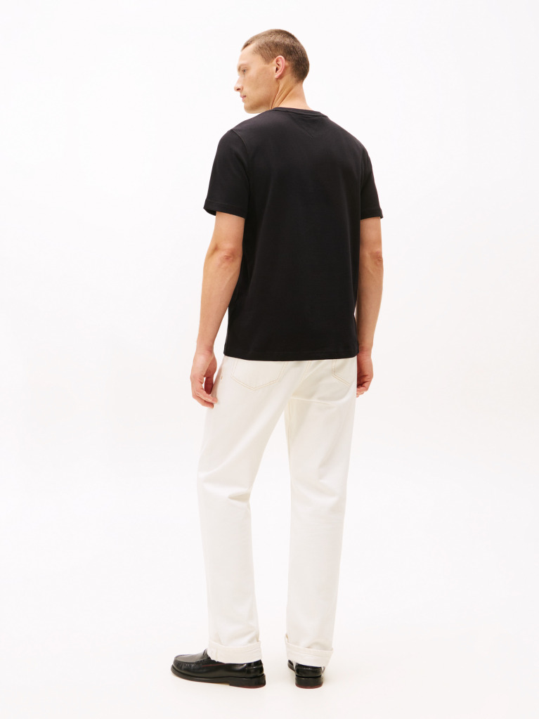 Black Logo Embroidery Crew Neck T-Shirt  Men