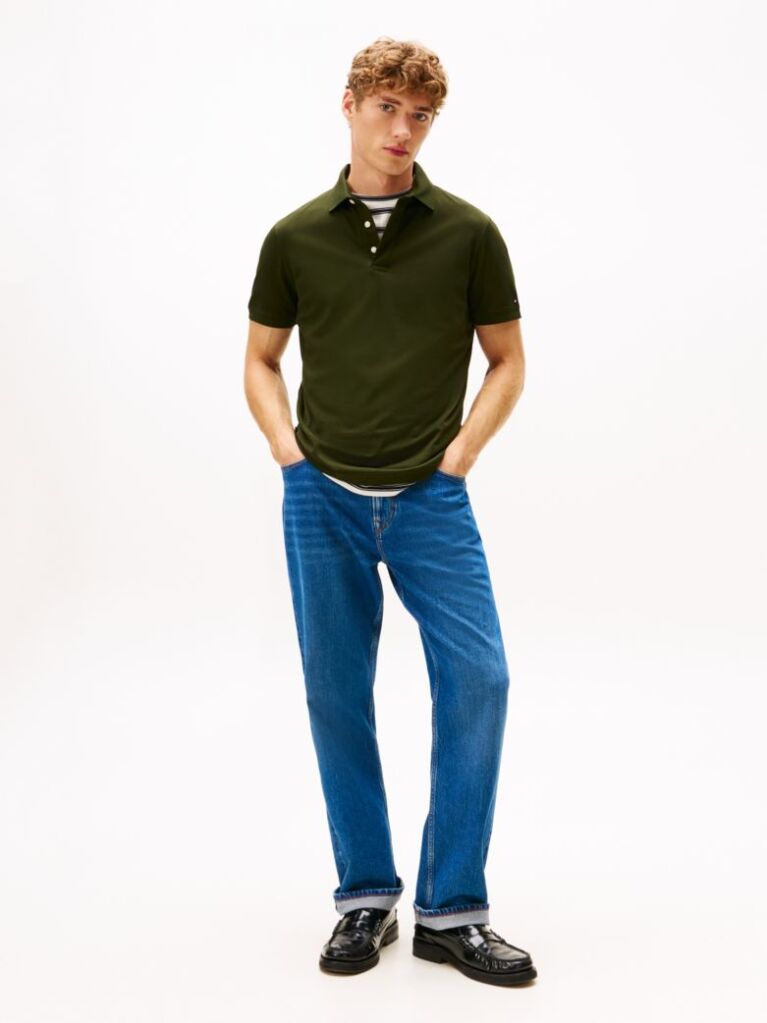 Green Regular Fit Concealed Plaquet Polo Shirt  Men