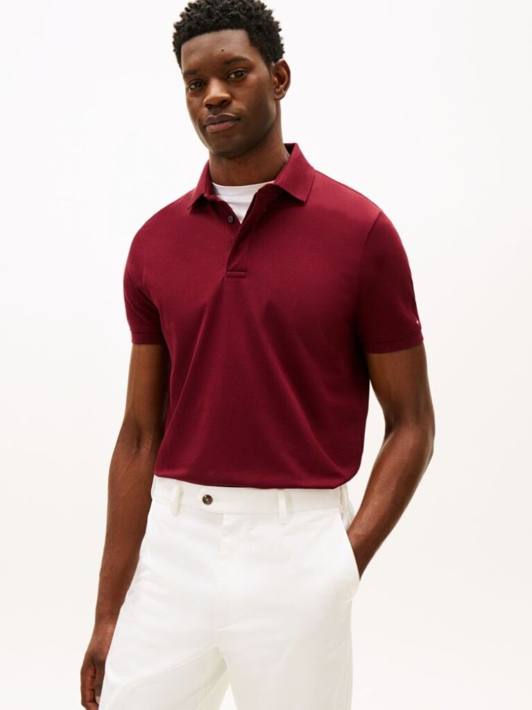 Red Regular Fit Concealed Plaquet Polo Shirt  Men