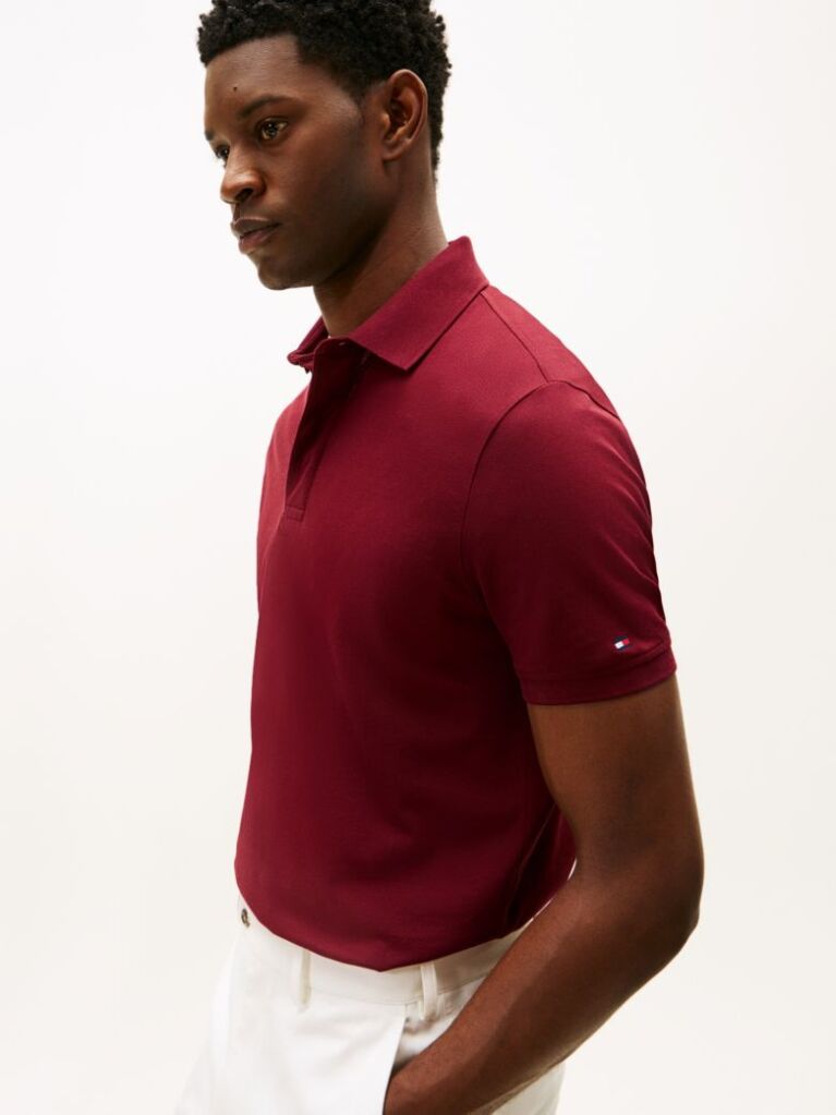 Red Regular Fit Concealed Plaquet Polo Shirt  Men