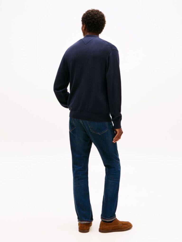 Blue Flag Emboidery Zip Through Cardigan  Men