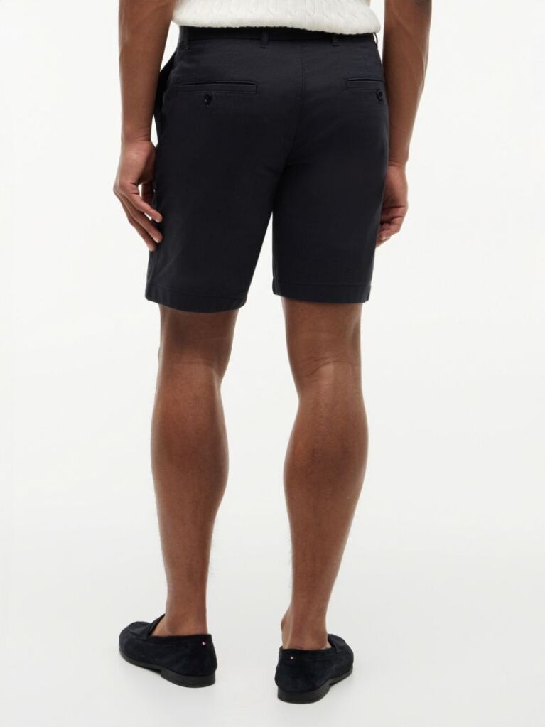 Blue Denton Print Slim 9.5" Inseam Chino Shorts  Men