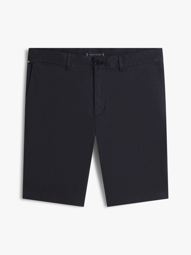Blue Denton Print Slim 9.5" Inseam Chino Shorts  Men