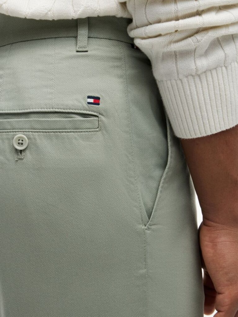 Grey Denton Print Slim 9.5" Inseam Chino Shorts  Men