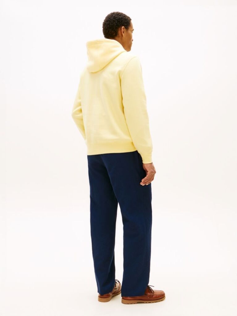 Yellow Logo Terry Drawstring Hoody  Men