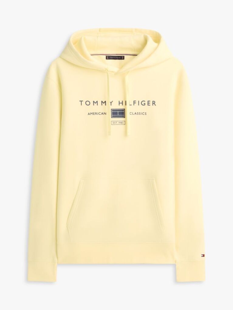 Yellow Logo Terry Drawstring Hoody  Men