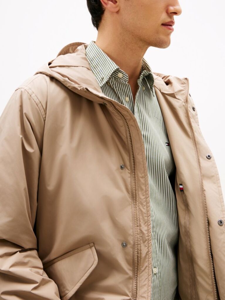 Beige Lightweight Packable Hooded Jacket  Men