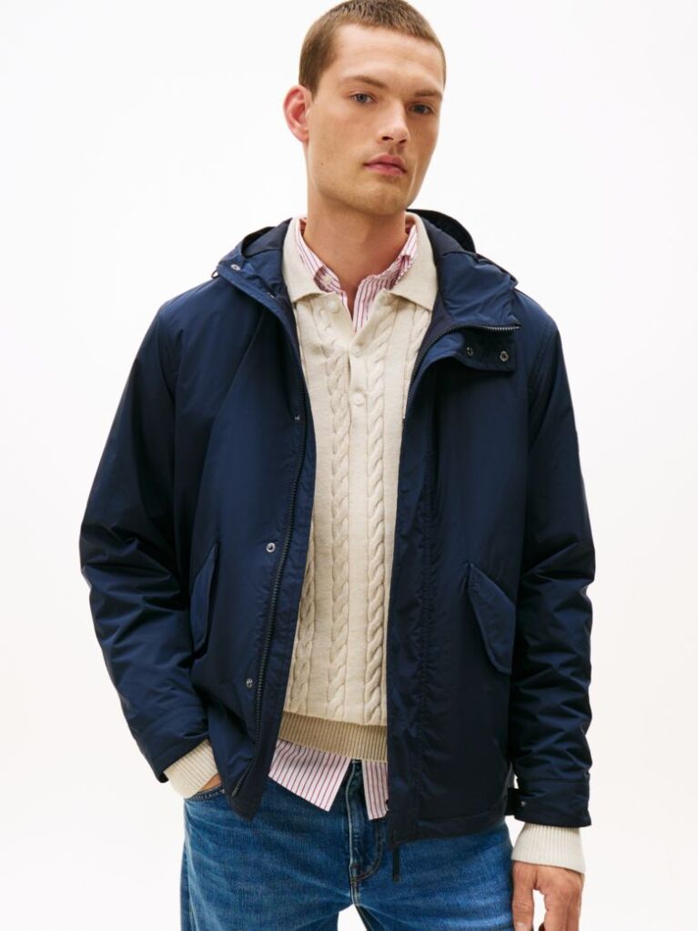 Blue Lightweight Packable Hooded Jacket  Men