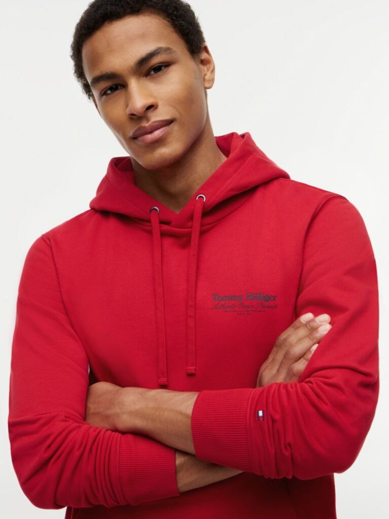Red Back Graphic Relaxed Terry Hoody  Men